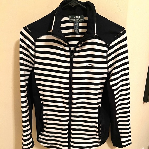 L-RL Ralph Lauren black and white active wear jacket - Picture 1 of 3